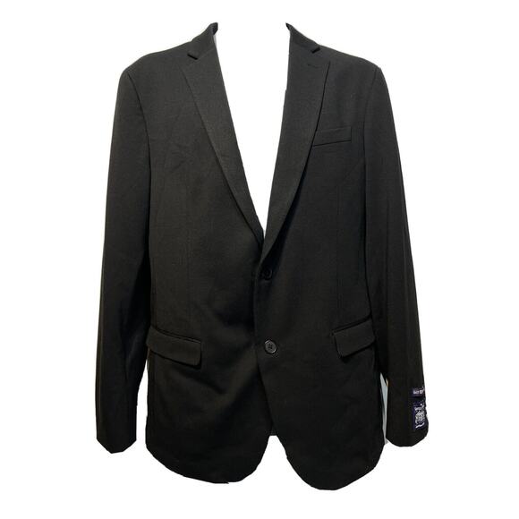 The Savile Row Fairfax Mens 42L Brit Skinny Black Notch Vent Blazer Suit Jacket - Picture 2 of 7